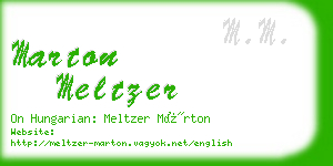 marton meltzer business card